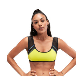 Speedo Women's Flu3Nte Solid Crop Mesh Top  Crop Top  Speedo