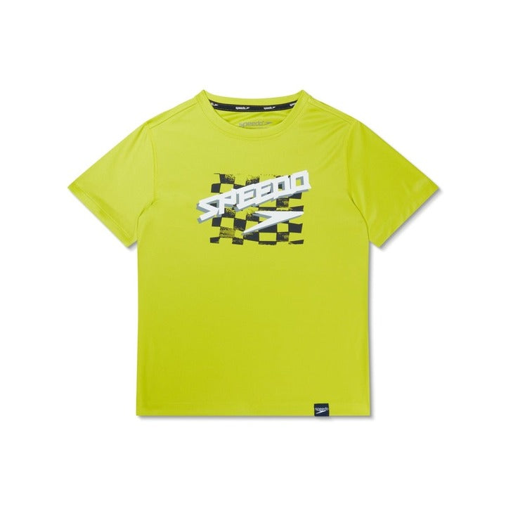 Speedo Boy's Graphic Short Sleeve Swim Shirt  Kids Swimwear  Speedo