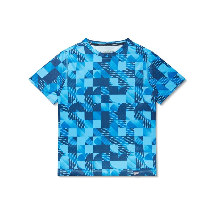 Speedo Men's Printed Short Sleeve Swim Shirt  Swim T-shirts  Speedo