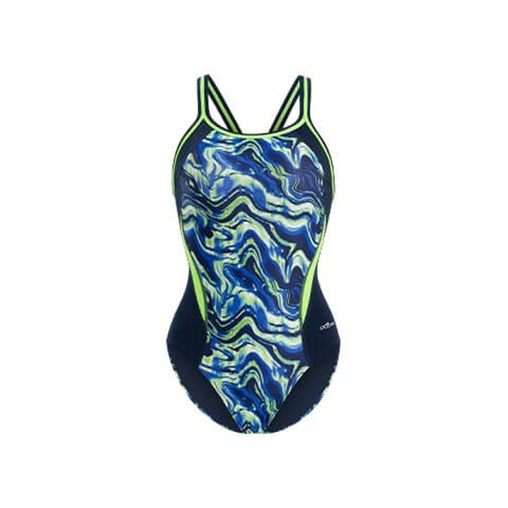 Dolfin Women's Reliance Blaze Color Block DBX Back One Piece Swimsuit  Two Year Team Prints (2025-2026)  Dolfin