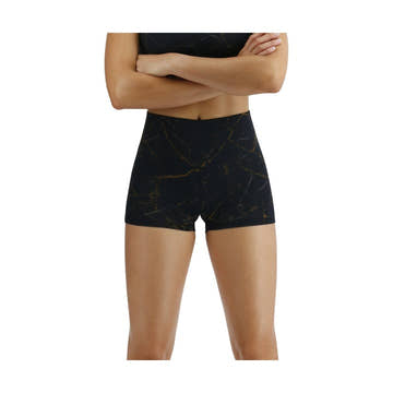 TYR Base Kinetic Women's High-Rise 2 Inch Logo Short - Goldstone    Tyr