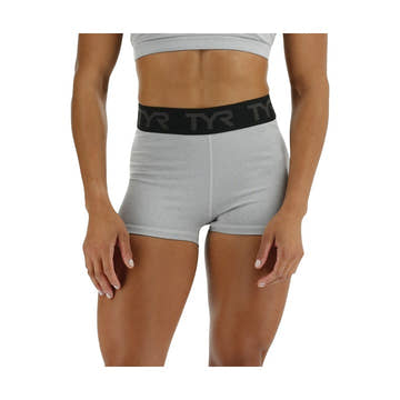 TYR Base Kinetic Women's Mid-Rise 2 Inch Logo Shorts - Heather    Tyr