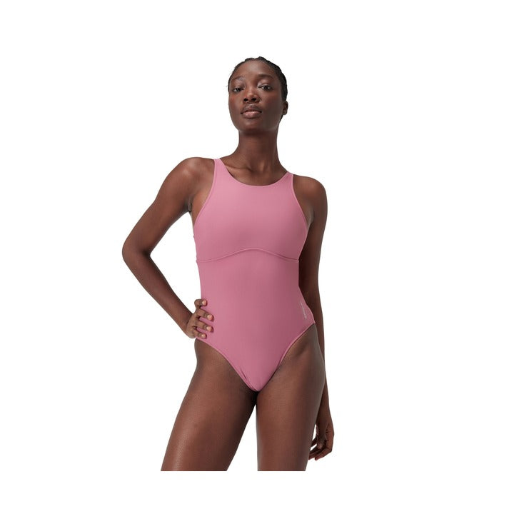 Speedo Women's Solid Highneck One Piece  One Piece Swimsuits  Speedo