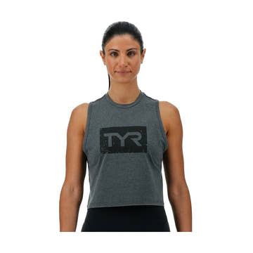 TYR Ultrasoft Women's Graphic Crop Tank Distressed TYR Brick  Crop Top  Tyr