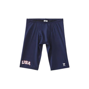 TYR Boy's Hexa USA Jammer Swimsuit  Boys Swim Jammer  Tyr