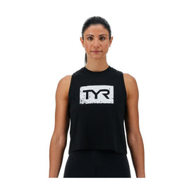 TYR Ultrasoft Women's Graphic Crop Tank Distressed TYR Brick  Crop Top  Tyr