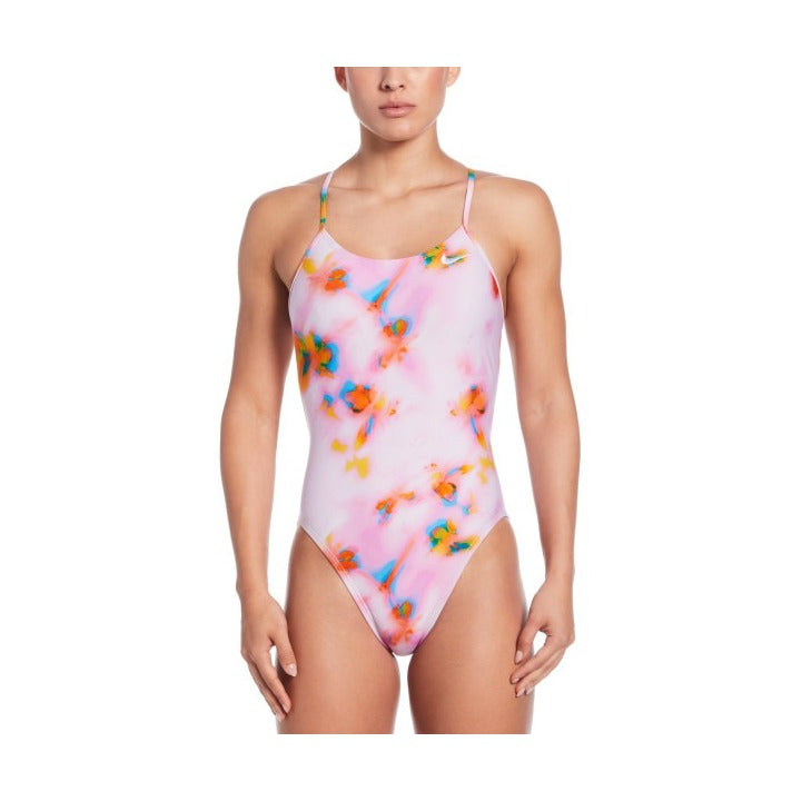 Nike Women's HydraStrong Multi Print Cutout One Piece Swimsuit Extended Colors  One Piece Swimsuits  Nike