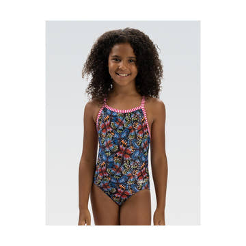 Dolfin Uglies Girls' Flutter By Criss-Cross Back One Piece Swimsuit  Girls One Piece  Dolfin