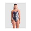 Arena Women's Painters Stripe Lace Back One Piece Swimsuit  One Piece Swimsuits  Arena
