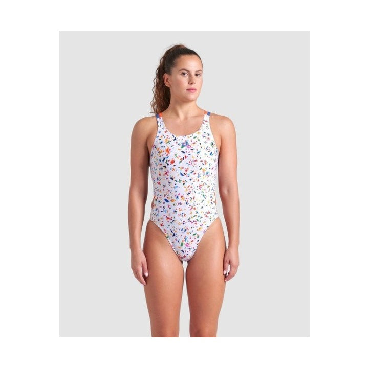 Arena Women's Confetti Swim Tech Multi One Piece Swimsuit  One Piece Swimsuits  Arena