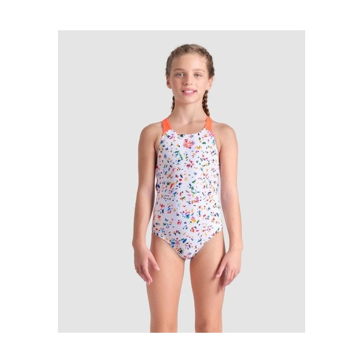 Arena Girl's Confetti Swim Pro Back One Piece Swimsuit  Girls One Piece  Arena