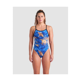Arena Women's Gold Leaves Challenge Back One Piece Swimsuit  One Piece Swimsuits  Arena