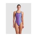 Arena Women's Racing Stripe Xcriss Cross One Piece Swimsuit  One Piece Swimsuits  Arena
