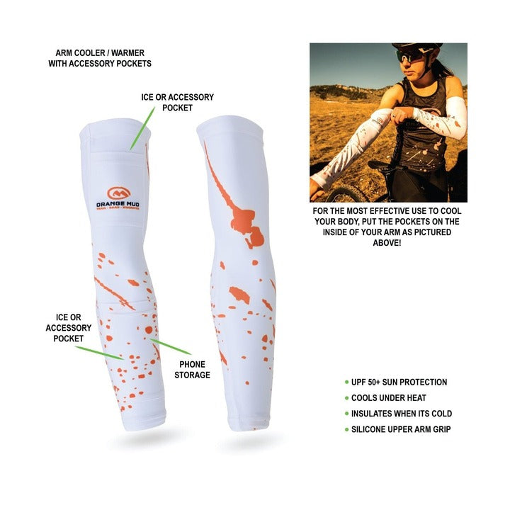 Orange Mud Arm Cooler Sleeve for Run And Ride  Arm Sleeve  Orange Mud