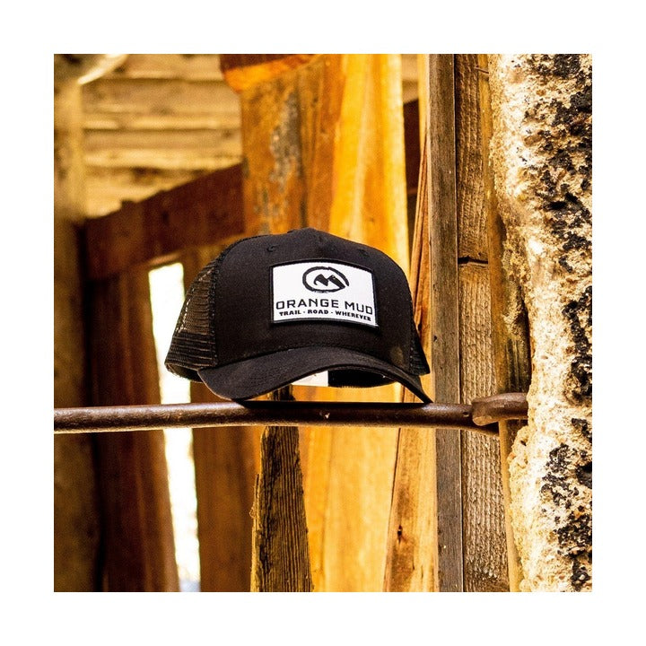 Orange Mud 5 Panel Black Trucker Hat    Orange Mud