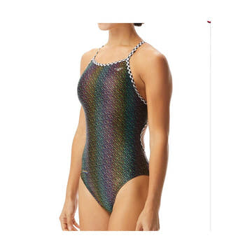 The Finals Women's Glitz and Glam Foil Funnies Flutterback Swimsuit  One Piece Swimsuits  The Finals