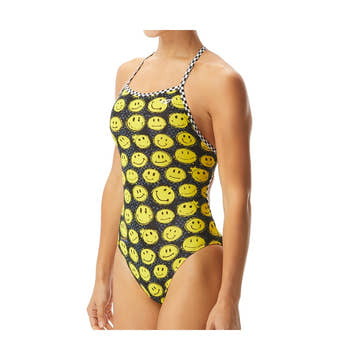 The Finals Girls' Smiley Non Foil Funnies Flutterback One Piece Swimsuit  Girls One Piece  The Finals