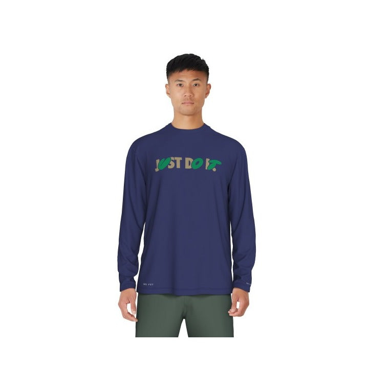 Nike Men's Gothic Graphic Long Sleeve Hydroguard Shirt  Long Sleeve Rash Guard  Nike