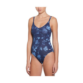Nike Women's Floral V-Neck One Piece Swimsuit  One Piece Swimsuits  Nike