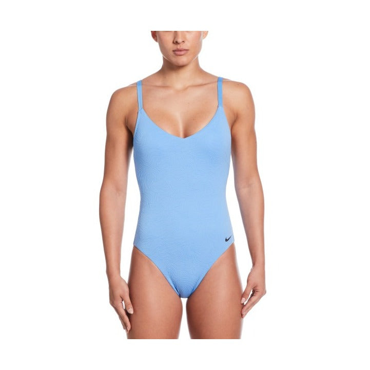 Nike Swim Jacquard Women's V-Neck One Piece Swimsuit  One Piece Swimsuits  Nike