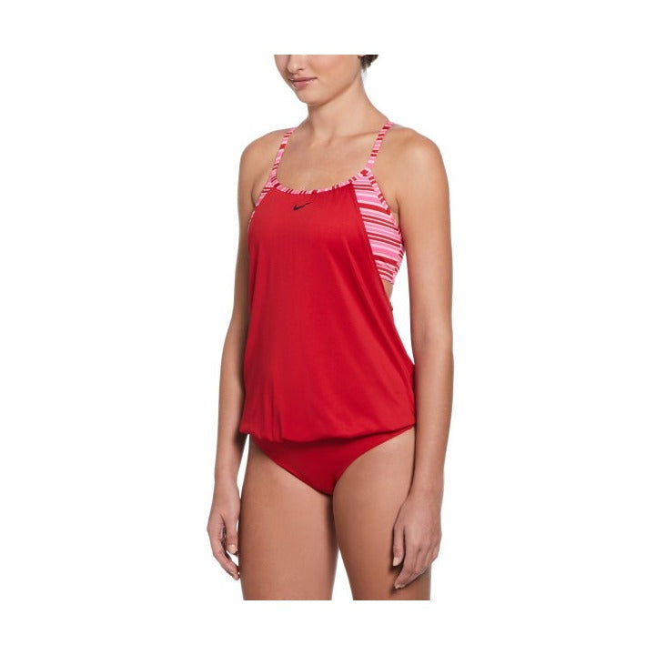 Nike Women's Stripe Layered Tankini  Women's Tankini Top  Nike