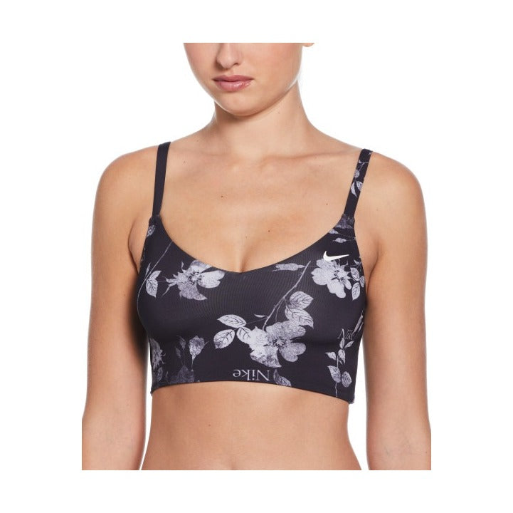 Nike Women's Floral V-Neck Midkini Top  Bikini Top  Nike