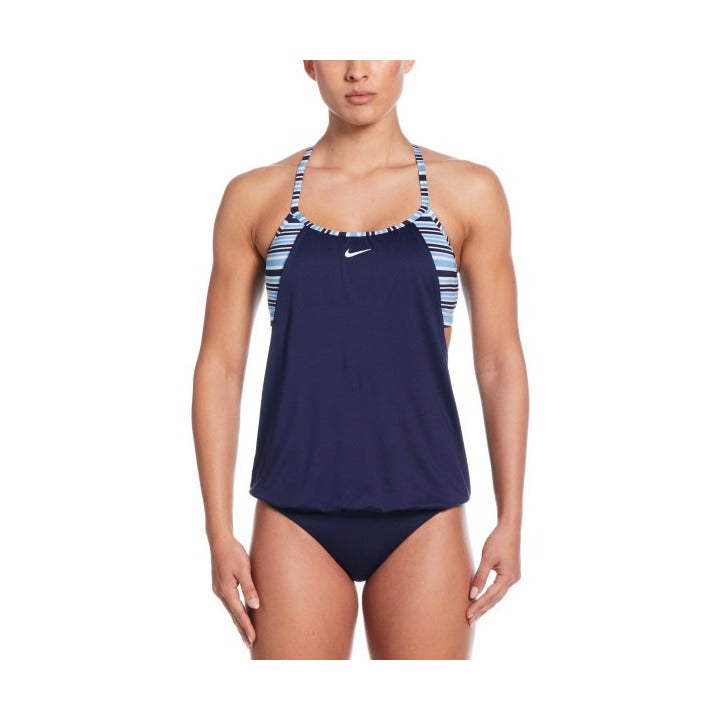 Nike Women's Stripe Layered Tankini  Women's Tankini Top  Nike