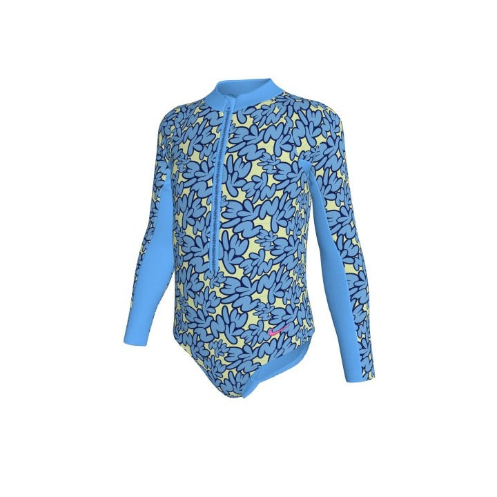 Nike Girls Bubble Script Long Sleeve One Piece Swimsuit  Girls One Piece  Nike