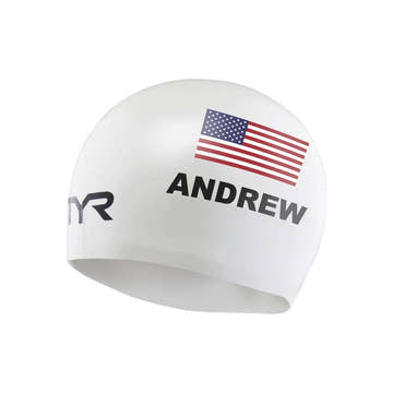TYR Silicone Swim Cap - Andrew  Swim Caps  Tyr