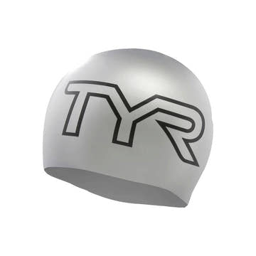 TYR Adult Silicone Swim Cap - Large Logo  Swim Caps  Tyr