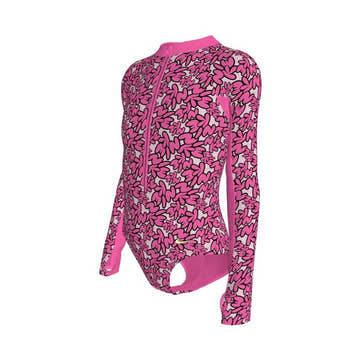 Nike Girls Bubble Script Long Sleeve One Piece Swimsuit  Girls One Piece  Nike