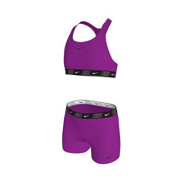 Nike Girls Logo Tape Racerback Bikini & Short Set  Girls Bikini Set  Nike