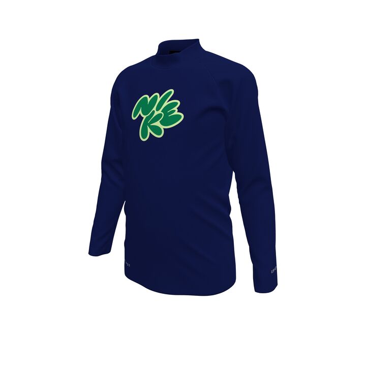 Nike Boys Bubble Script Hydro Long Sleeve Hydroguard  Long Sleeve Rash Guard  Nike