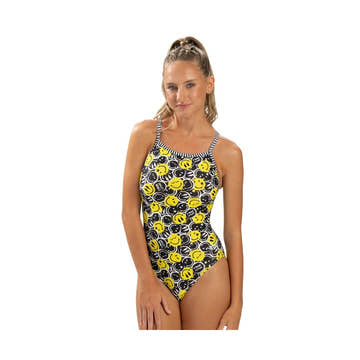 Dolfin Women’s Uglies SmileyWorld V-Back One Piece Swimsuit  One Piece Swimsuits  Dolfin