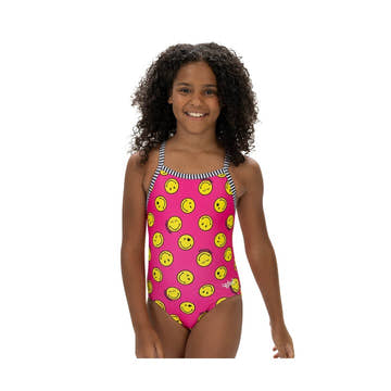 Dolfin Uglies Girls SmileyWorld Criss Cross Back One Piece Swimsuit  Girls One Piece  Dolfin