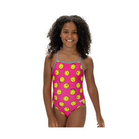 Dolfin Uglies Girls SmileyWorld Criss Cross Back One Piece Swimsuit  Girls One Piece  Dolfin