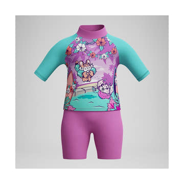 Speedo Girls Learn To Swim Sun Protection Top & Short  Girls One Piece  Speedo