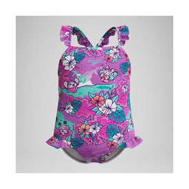 Speedo Girls Learn To Swim Printed Frill Thinstrap One Piece Swimsuit  Girls One Piece  Speedo