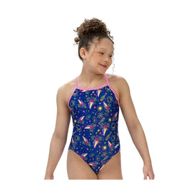 Dolfin Girls' Uglies Moonlight Criss-Cross Back One Piece Swimsuit    Dolfin