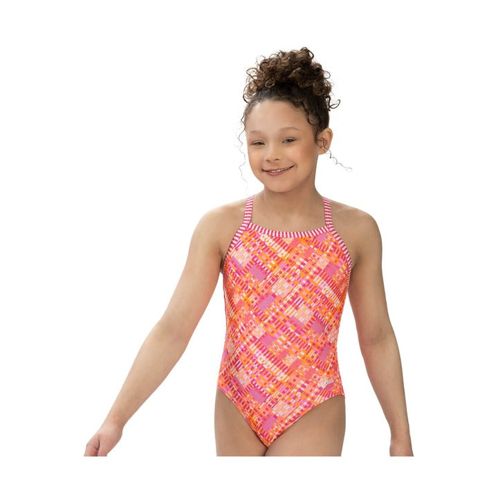 Dolfin Girls' Uglies SmileyWorld Cross Back One Piece Swimsuit    Dolfin