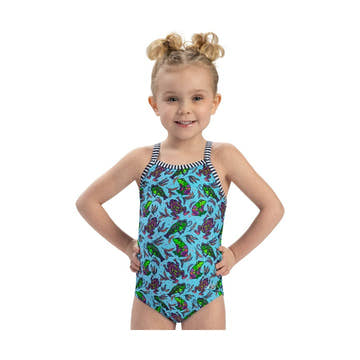 Dolfin Little Girls' Ribbit One Piece Swimsuit  Girls One Piece  Dolfin