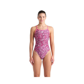 Arena Women's Pink Dahlia Lace Back One Piece Swimsuit    Arena