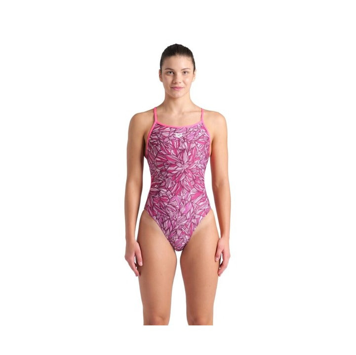 Arena Women's Pink Dahlia Lace Back One Piece Swimsuit    Arena