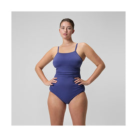 Speedo Women's Adjustable Solid Shirred One Piece Swimsuit  One Piece Swimsuits  Speedo