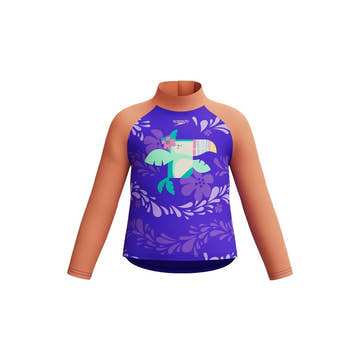 Speedo Girls Digital Long Sleeve Rash Guard Top    Speedo