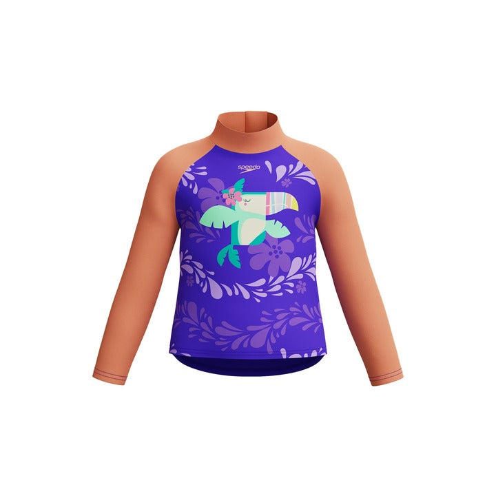 Speedo Girls Digital Long Sleeve Rash Guard Top    Speedo