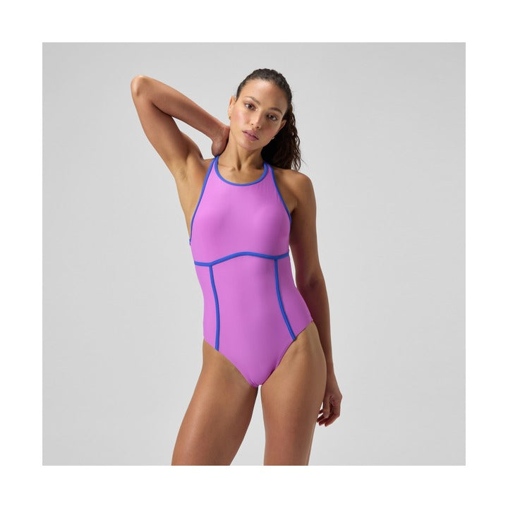 Speedo Women's Bound Crossback One Piece Swimsuit  One Piece Swimsuits  Speedo