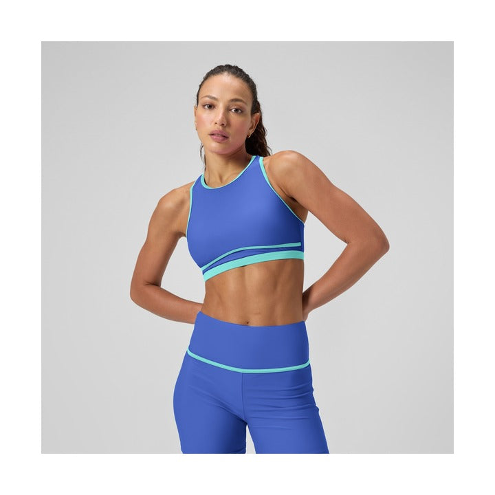 Speedo Women's Bound Highneck Crop Top Swimsuit  Crop Top  Speedo