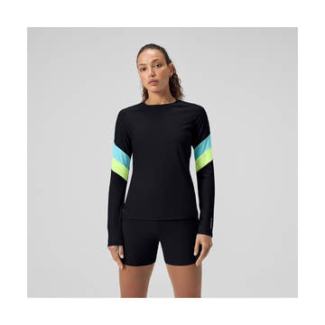Speedo Women's Colorblock Long Sleeve Rash Guard Swim Top  Long Sleeve Rash Guard  Speedo