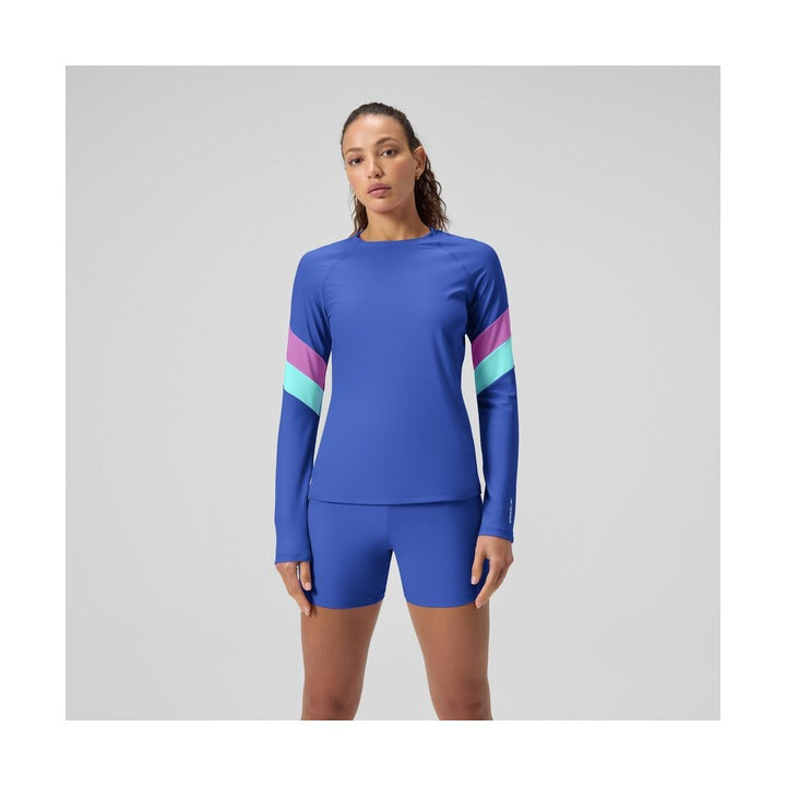 Speedo Women's Colorblock Long Sleeve Rash Guard Swim Top  Long Sleeve Rash Guard  Speedo
